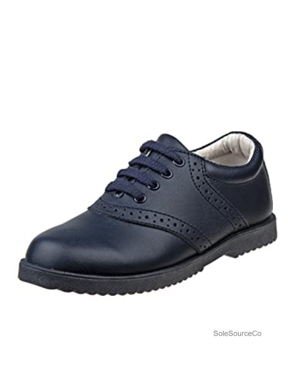Women's Leather Saddle Oxfords Lace-Up Comfort Walking Shoes